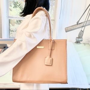 Joy & Iman Large Pebbled Leather Tote Bag